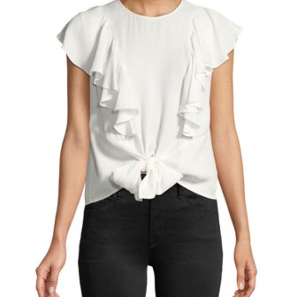 Frame Knotted Flutter Sleeve Back Button, Size S - image 2